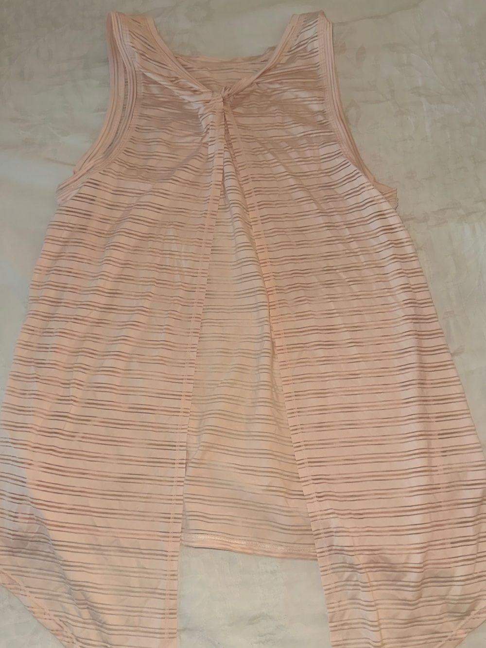 Lululemon Light Pink Striped Loose Tank Top - Picture 2 of 4